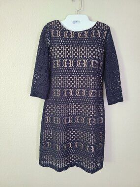 Ronni Nicole Women's Navy Lace Sheath Dress Size 4P